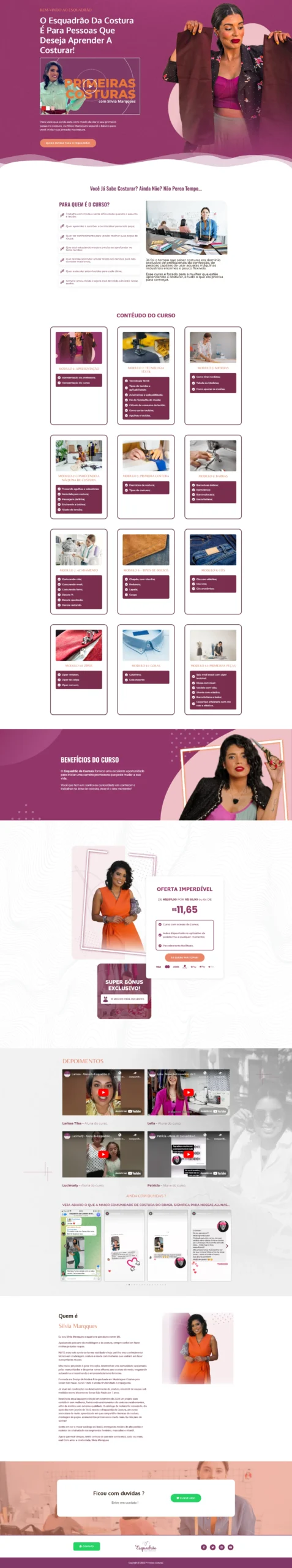 Screenshot de costurainiciantes.silviamarqques.com.br