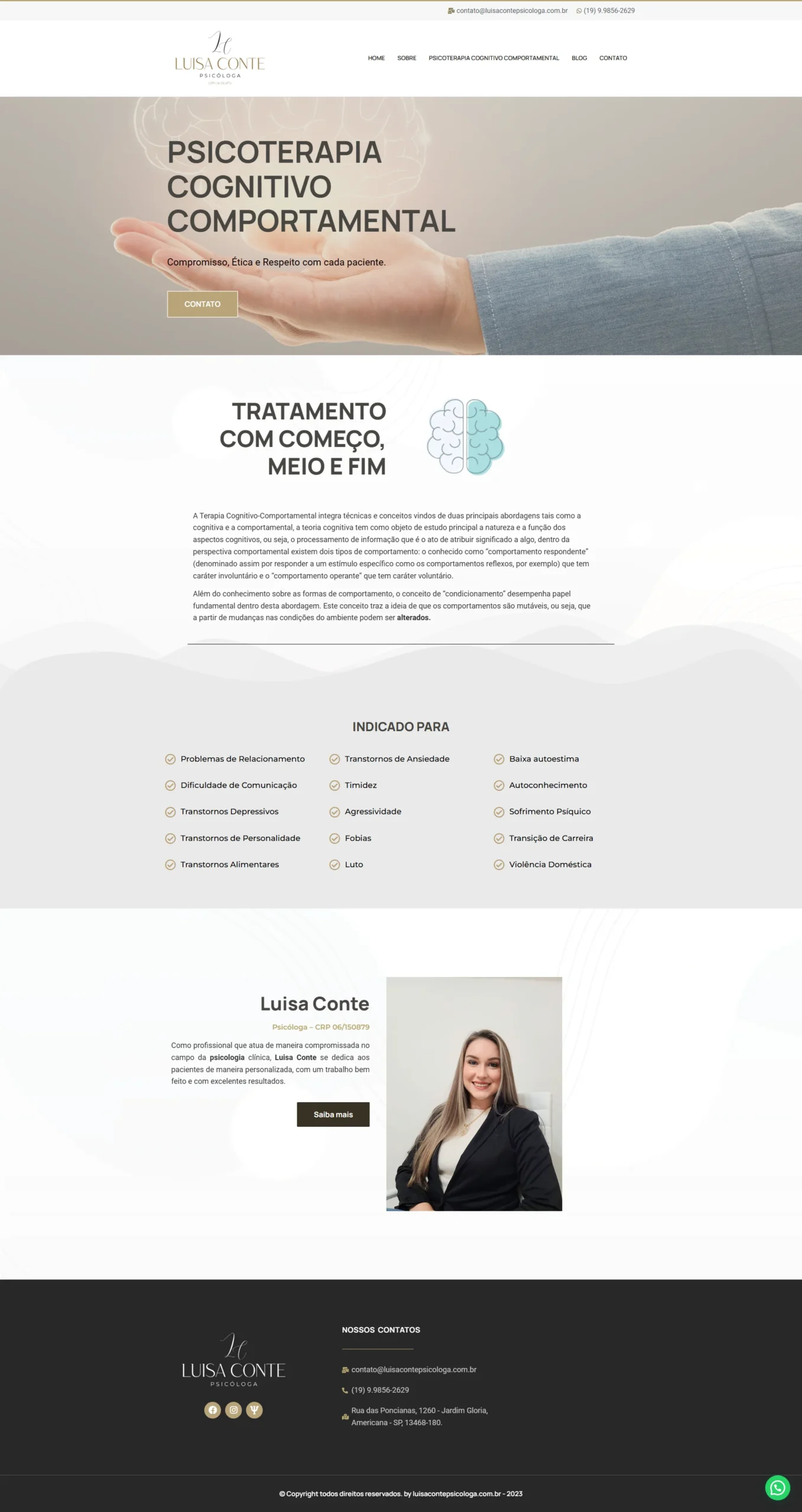 Screenshot de luisacontepsicologa.com.br