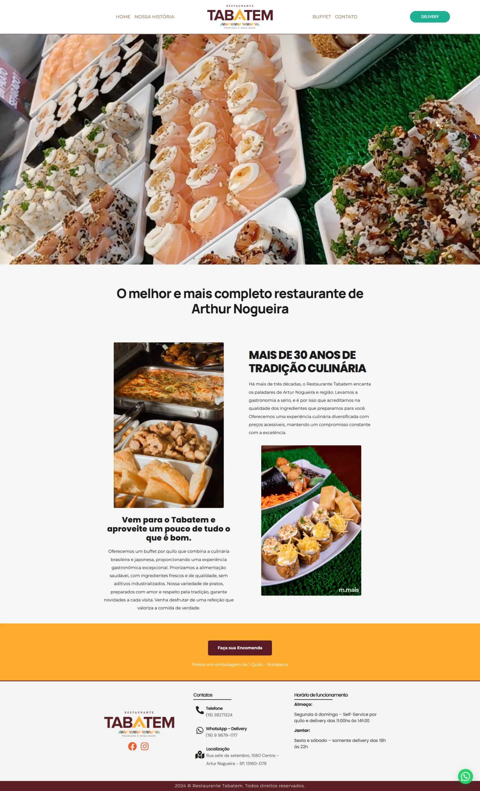 Screenshot de restaurantetabatem.com.br
