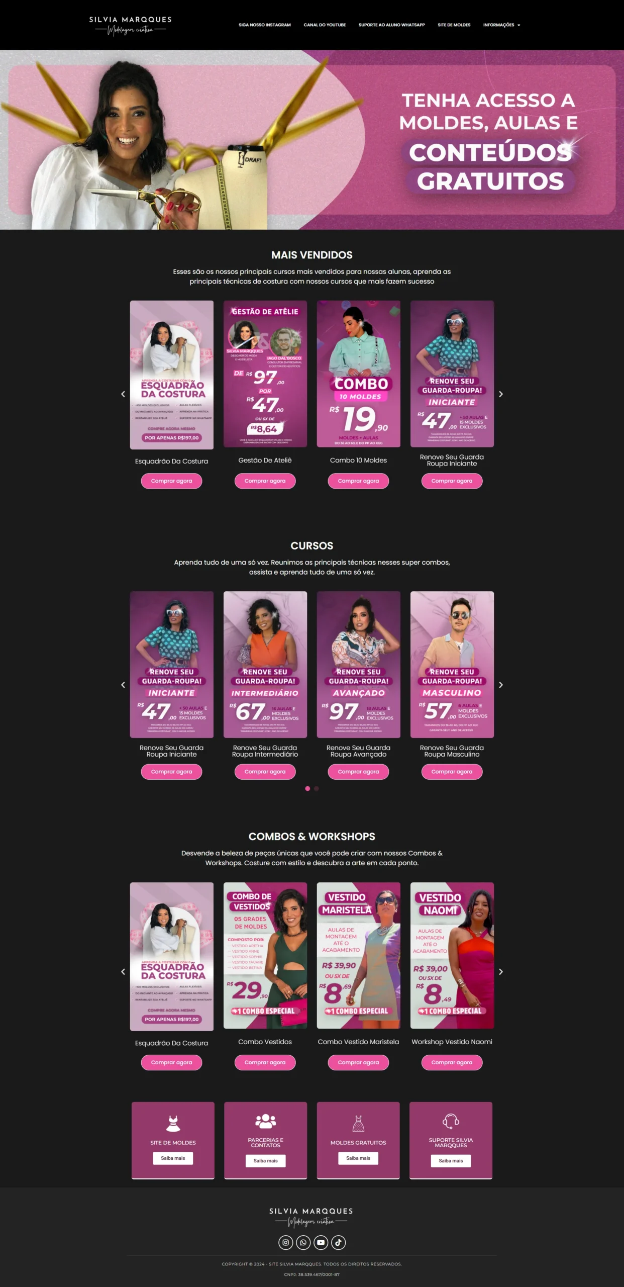 Screenshot de site.silviamarqques.com.br