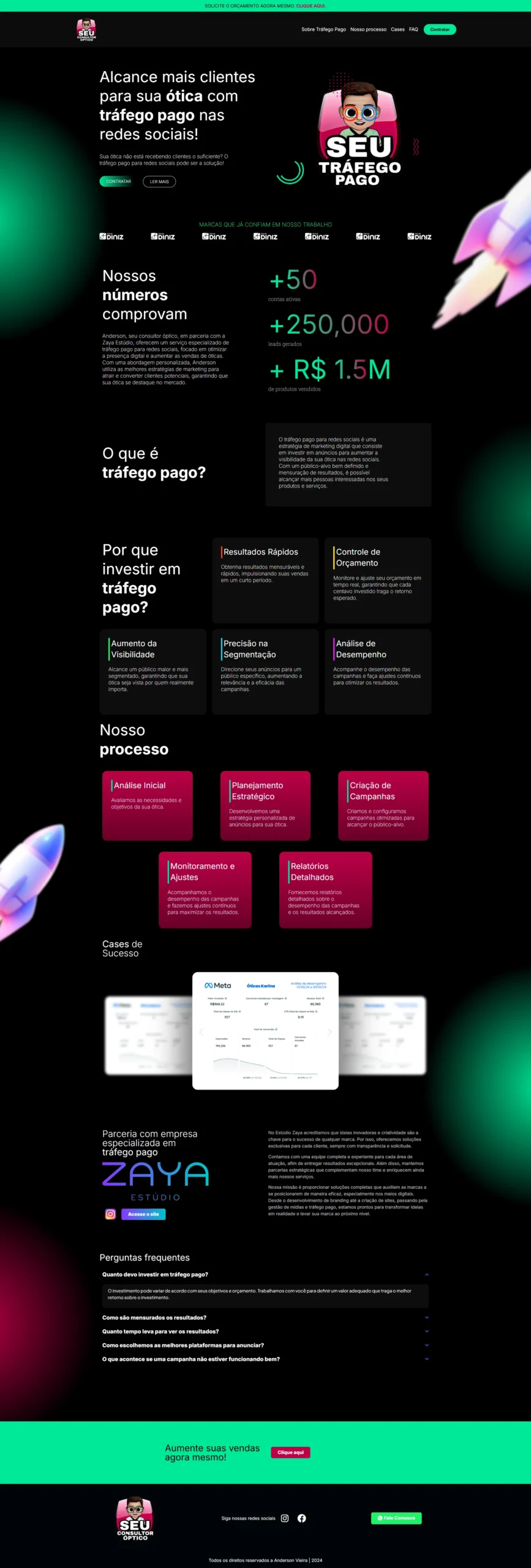 Screenshot de seuconsultoroptico.com.br/trafego-zaya